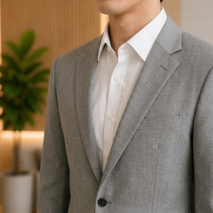 Ensemble d'uniformes professionnels gris pour hommes et femmes, en polyester respirant, design classique, vêtements pour adultes - Product Image 4