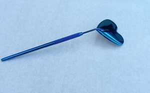 Miroir de maquillage en forme de cœur avec revêtement plasma bleu, outil métallique pour la formation aux extensions de cils, accessoire de beauté réutilisable, personnalisable OEM - Product Image 2
