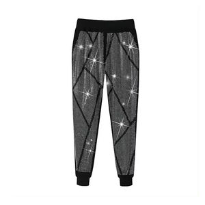 Conjunto Deportivo de Dos Piezas para Hombre, Sudadera con Cremallera Completa y Pantalones Jogger con Pedrería Negra, Ropa Deportiva de Lujo con Diseño de Diamantes - Product Image 3