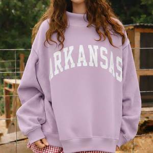 Custom Print Embroidery Logo Stand Autumn Women's Woven Knitted Mock Neck Pullover Hoodie Breathable Fitness Sweatshirt 100% - Product Image 3