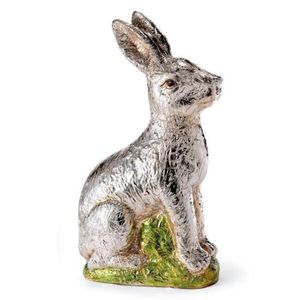 Figura de conejo hecha a mano en aluminio fundido, elegante escultura de conejito, decoración metálica de animales para interiores de lujo. - Product Image 1