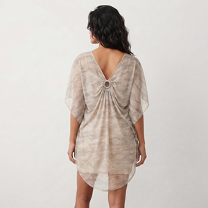 Vestido de playa transparente de camuflaje para mujer, ligero, de poliéster, con malla transparente - Product Image 3