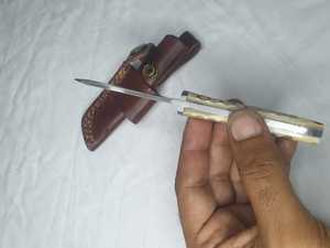 Custom handcrafted hunting <b>knife</b> Premium wooden <b>handle</b> <b>knife</b> Satin finish survival <b>knife</b> - Product Image 5