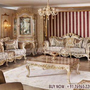 Juego de Sofás de Sala de Estar Estilo Turco Imperial, Colección de Sofás de Siete Plazas Estilo Maharaja Premium, Compre el Último Sofá de Madera de Teca en EE. UU. - Product Image 4