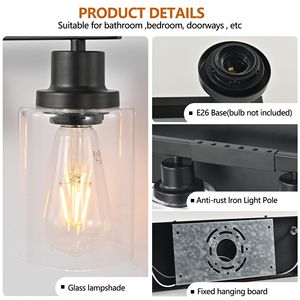 Specchio da Bagno Moderno Nero Opaco con 10 Luci e Illuminazione Integrata, 65.4 Pollici, con Finiture Nere - Product Image 5