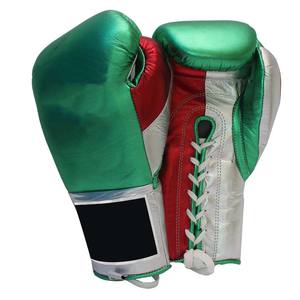 Guantes de Boxeo Personalizables de 8oz, 10oz, 12oz, 14oz y 16oz, Profesionales para Kickboxing, Muay Thai, de Cuero Vacuno, para Entrenamiento de MMA, con Cordones - Product Image 1