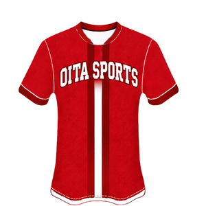 Camiseta Deportiva de Manga Corta Roja y Blanca con Cuello Redondo y Número Estampado, Uniforme de Béisbol para Entrenamiento Deportivo - Product Image 1