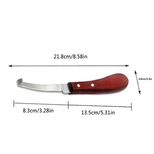 Cuchillo para Pezuñas de Caballo, Acero Inoxidable, Hoja de Doble Filo, Cuchillos para Recortar Pezuñas con Mango de Madera, Herramienta para Recortar Pezuñas de Ganado y Ovejas - Product Image 3