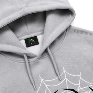 Sweat-shirt à capuche personnalisé avec motif toile d'araignée, pull-over pour homme, streetwear, Halloween, fabrication OEM, vente en gros - Product Image 5