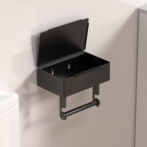 Modern Black <b>Wall</b> Mount Eco-Friendly <b>Silver</b> Square Paper Towel Dispenser with Lifetime Warranty 20.5cm X 12.5cm for Bathroom Use - Product Image 2