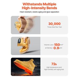 Scarpe antinfortunistiche da uomo di taglia 8 per stivali da lavoro impermeabili in acciaio con funzione antiscivolo - Product Image 5