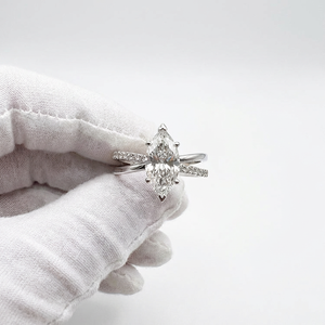 Unisex 14K Solid <b>Gold</b> Lab Grown Marquise Diamond <b>Cocktail</b> <b>Ring</b> Engagement <b>Ring</b> 14K <b>Gold</b> Plated Luxury Style - Product Image 3