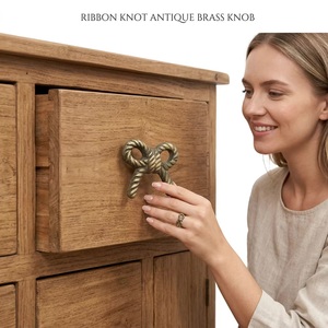 Poignée de tiroir en fonte Ba, design moderne nœud ruban, quincaillerie de meuble écologique pour commode et armoire - Product Image 2