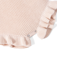 Romper rajutan bayi perempuan lucu, lengan panjang, kerah kru, bagian bawah berumbai, katun lembut, bernapas, tanpa jahitan, onesie musim dingin, bodysuit bayi