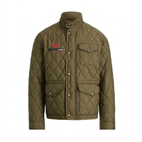 Veste matelassée en toile écologique bleu marine pour homme SPORTS CODE, col montant, fermeture éclair sur le devant, manteau d'hiver décontracté