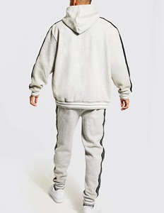 Survêtements d'hiver pour hommes en polaire, légers, à fermeture éclair intégrale, avec bandes latérales, personnalisables par le fabricant, grande taille, 100% polaire - Product Image 3