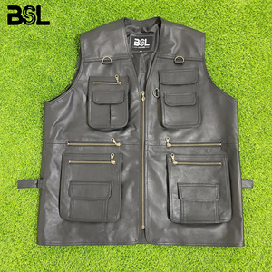 Chaleco de Caza y Pesca para Hombre en Cuero Vacuno Premium |   Chaleco Transpirable de Verano con Múltiples Bolsillos |   Chaleco de Ciclismo y Pesca - Product Image 3