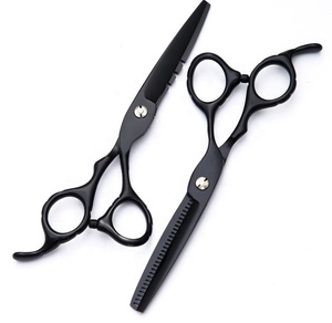 Tijeras profesionales de corte de pelo de peluquero de acero inoxidable negro de 6 pulgadas, tijeras de adelgazamiento con logotipo personalizado, herramienta de belleza con punta de hoja afilada - Product Image 5