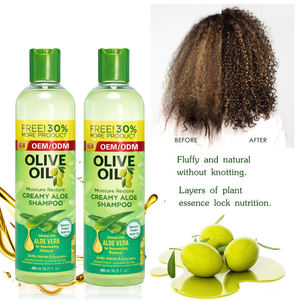 Champú Cremoso de Aloe Vera Orgánico al por Mayor para Limpieza Profunda con Fórmula de Restauración de Humedad con Aceite de Oliva para Cabello Negro con Textura Rizada - Product Image 6