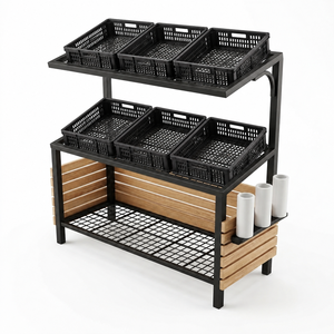 Newtek Heavy Duty Cold-Rolled Steel Galvanized <b>Wire</b> Shelving Unit 1-Tier Grid <b>Shelf</b> Fixed Back Freestanding Supermarket - Product Image 1