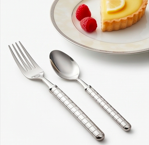 Ensemble de couverts modernes en acier inoxydable finition miroir, fourchette, cuillère, couteau à long manche, compatibles lave-vaisselle, pour la vaisselle de mariage - Product Image 5