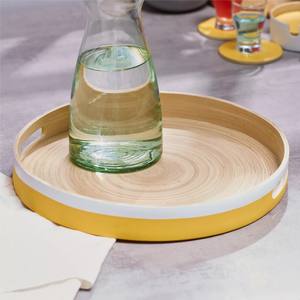 Plateaux de service en bambou tressé écologiques à prix abordable, multi-usages pour la cuisine, plateau décoratif en bambou pour thé, nourriture, cadeaux, logo personnalisé - Product Image 5