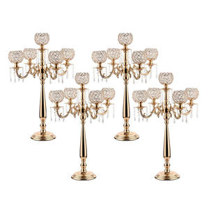 Candelabro de Hierro Pulido sin Llama de la Colección Royal Palace, Portavelas de Cristal Hecho a Mano y Ecológico - Product Image 5