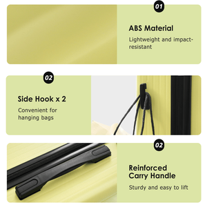 Lightweight 3-Piece Travel Luggage Set Durable ABS Suitcases <b>with</b> Spinner <b>Wheels</b> TSA <b>Lock</b> for Checked Travel Luggage Backpacking - Product Image 5