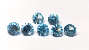Topacio Azul Cielo de Primera Calidad, 12 mm, Corte Cóncavo, Facetado Redondo, Gema Suelta, Calidad AAA+, Topacio Azul Suizo Natural para Joyería - Product Image 3