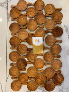 Cuillère à thé en bois ajourée motif tournesol, artisanale, fabriquée au Vietnam, vente en gros, étiquette personnalisée, cadeau décoratif - Product Image 5