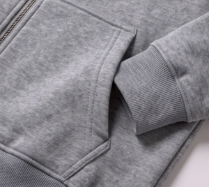 Men's Gray <b>Full</b> <b>Zip</b> <b>Hoodie</b> Cotton French Terry Casual Hooded Sweatshirt Regular Fit Long Sleeve Autumn Wear - Product Image 6