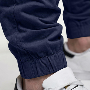 Pantalones Jogger Cargo Azul Marino para Hombre, Pantalones Casuales Ligeros con Bolsillos Laterales y Dobladillo Elástico - Product Image 4
