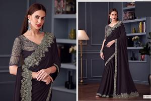 Ropa de fiesta de diseñador Concept Opium Silk Chiffon Saree & Chiffon Blusa de seda - Product Image 5