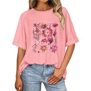 Colección Premium de Ropa Urbana, Camisetas Holgadas de Algodón Suave para Mujer, Estilo Casual, Color Liso, para un Look Moderno y Elegante - Product Image 1