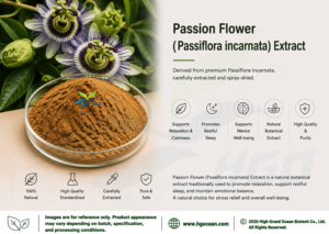 Suministro directo de fábrica HGO de extracto de flor de la Pasión natural puro EXTRACTO DE Passiflora incarnata (grado alimenticio) Especificación 10:1 - Product Image 2