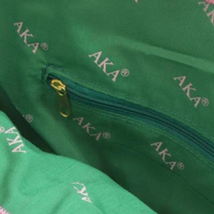 AKA <b>Canvas</b> <b>Tote</b> Pink & Green Shopping Bag with Embroidered Crest Large Reusable Carryall Shoulder <b>Tote</b> for Everyday Use - Product Image 5