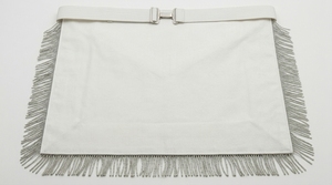 Tablier maçonnique personnalisé brodé, tissu blanc, franges dorées, motif étoile, insignes de franc-maçon, tablier de cérémonie de loge - Product Image 6