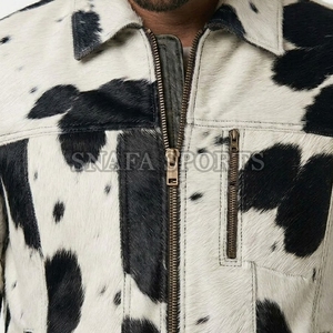 Premium Quality Custom Size Men Embroidery Custom Printed Design Hair on <b>Leather</b> <b>Jackets</b> Professional Design Cowhide <b>Jackets</b> - Product Image 6
