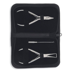 Wholesale Hair Extension <b>Plier</b> 2 Pcs Kit Stainless Steel Tape In Hair Extension <b>Plier</b> Removal <b>Pliers</b> <b>Set</b> with Zipper Pouch - Product Image 2