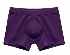 Calzoncillos bóxer morados para hombre, con logotipo personalizado, sin costuras, suaves, cómodos, de punto, de spandex/modal - Product Image 1
