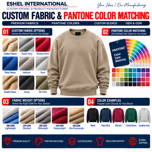 Fabricante de Sudaderas Ecológicas para Hombre con Cuello Redondo y Hombros Caídos de Algodón Pima, Ofrece Diseño de Marca Privada y Personalización - Product Image 2