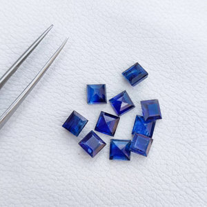 อัญมณีทรงเหลี่ยมเพชรพลอยไคยาไนต์สีฟ้าธรรมชาติที่ผ่านการรับรองขนาด5มม. สำหรับเครื่องประดับจี้แหวนทำราคาพิเศษ - Product Image 2