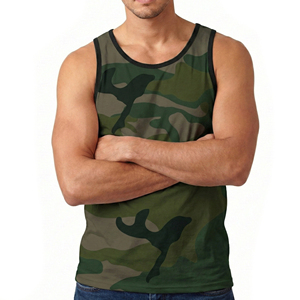 Factory Custom Men's Camouflage Workout Tank Top Quick Dry Scoop Neck Fitness Shirt Bulk Outdoor Activewear Tank Tops For Men - Product Image 1