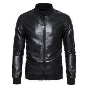 Blouson de moto en cuir de haute qualité, style décontracté printemps, col montant, imperméable, coupe-vent, écologique, respirant, pour homme - Product Image 1