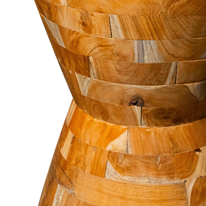 Table d'appoint en teck artisanal ARTERRA Premium, style rustique, motif grain naturel, pour salon - Product Image 3