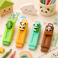 Ensemble de gommes à effacer Panda mignonnes, gommes à effacer rétractables pour enfants, fournitures scolaires, design 4 couleurs, HAUHWA ER019