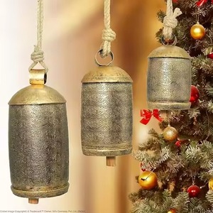 Antique Finish Metal Christmas Hanging Bells Decorative Holiday <b>Tree</b> <b>Ornament</b> - Product Image 6