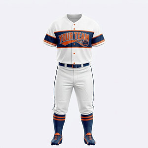 Uniformes de Béisbol Personalizados al por Mayor para Hombre, de Alta Calidad, con Nombre de Equipo, Impresión de Logotipo Personalizado, Cuello en V Corto, Tallas Grandes, Secado Rápido - Product Image 4