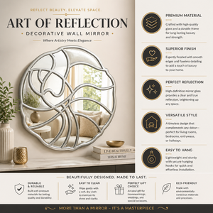 Round Wood Wall <b>Mirror</b> 45 Inch <b>Large</b> Decorative Wooden <b>Frame</b> <b>Mirror</b> for Living Room Bedroom Bathroom Rustic Modern Home Decor - Product Image 5