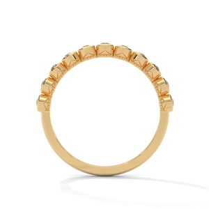 <b>Gold</b> Color Diamond Bezel <b>Set</b> Eternity <b>Ring</b> Round Cut Band for Wedding Anniversary Gift - Product Image 3
